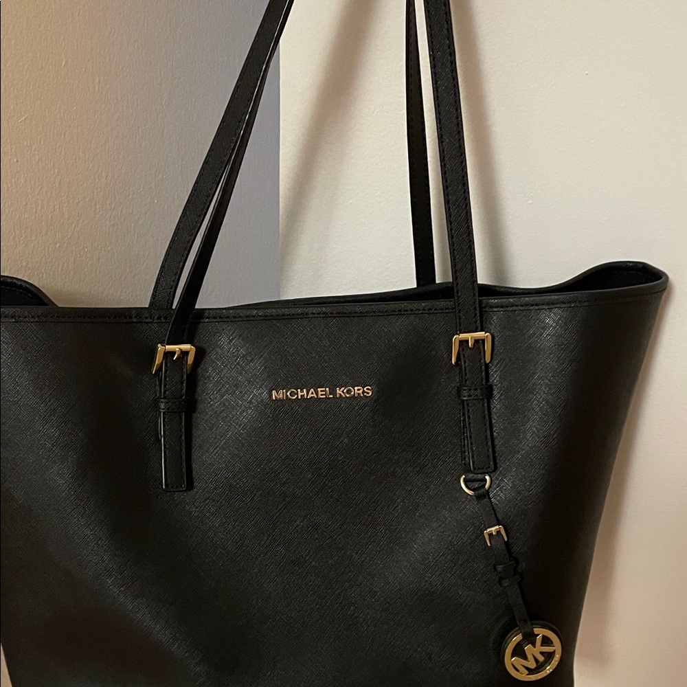 Michael Kors Black and Gold Tote